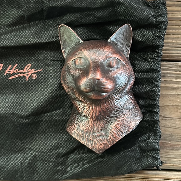 Pottery Barn Bronzed Oil Hand Cast Cat Shaped Door Knocker 🐈 - Picture 11 of 16